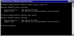 check http proxy windows command line