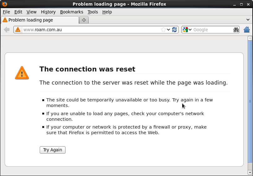 Screenshot-Problem loading page - Mozilla Firefox