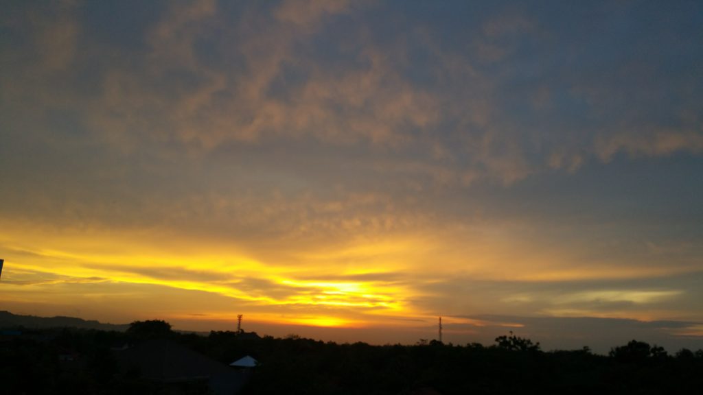 View from Hotel Sintesa of sky during Mt Agung Eruption