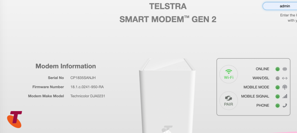 Telstra Smart Modem in Mobile Mode