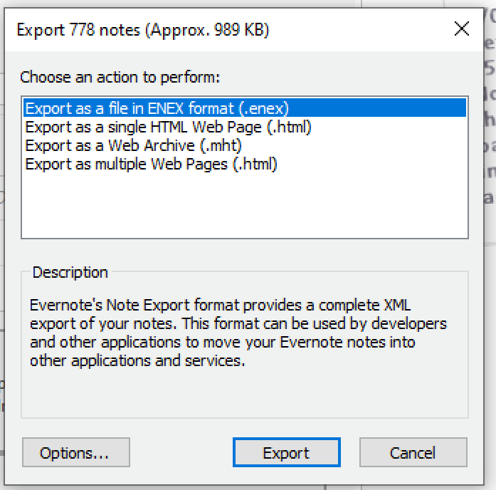 export evernote notes