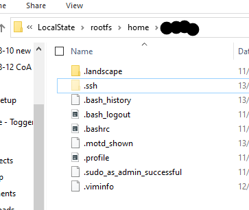 How to find the Windows Subsystem for Linux Home Directory for the Current User